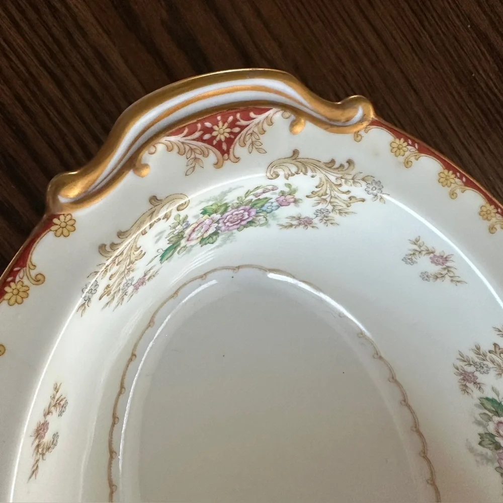 Noritake China Cardinal Rose 10 5/8” Oval Vegetable Bowl Occupied Japan…